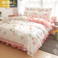韩版床裙式棉春秋季四件套蕾丝花边棉公主风简约1.8m床上用品 三维工匠