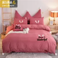 四件套棉棉公主风网红款被套床上用品少女心加厚磨毛床单春季 三维工匠