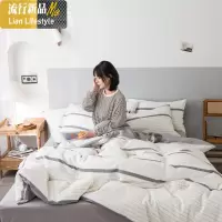 日式北欧风四件套棉棉床单被套宿舍三件套水洗棉床上用品床笠 三维工匠