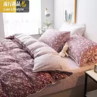 网红款床上四件套棉小碎花床单被套田园简约小清新韩式公主风女 三维工匠