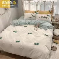 小清新立体四件套棉棉网红款公主风仙女被套床上用品水洗棉 三维工匠