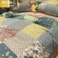 美式田园风拼色碎花四件套棉1.5m1.8米被套床单民宿风简约 三维工匠