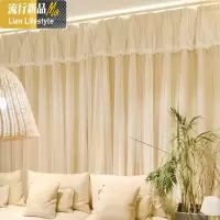 公主风遮光窗帘轻奢网红款ins飘窗卧室少女仙女白色北欧简约现代 三维工匠