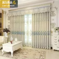 定制窗帘简约欧式遮光客厅卧室成品提花刺绣花布料成品落地窗纱 三维工匠