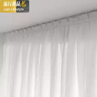简易安装白色窗帘飘窗纱帘窗纱透光不透人魔术贴免打孔隔断帘白纱 三维工匠