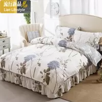 棉夹棉床裙式四件套床上用品棉带床套被套床单被罩床罩款 三维工匠