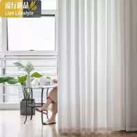 纱帘窗帘透光不透人北欧简约隔断客厅沙帘白遮光阳台纯白色薄窗纱 三维工匠