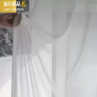 北欧白纱透光不透人纯色雪纺纱窗帘轻奢客厅阳台隔断窗纱定制成品 三维工匠