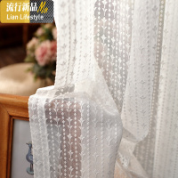 韩式绣花窗纱定制白纱窗帘阳台客厅书房卧室飘窗成品窗纱 凝雪 三维工匠