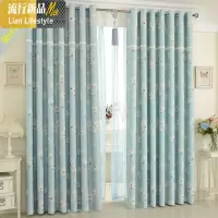 飘窗窗帘成品雏菊印花窗帘客厅高遮光窗帘布卧室韩式窗帘纱定制cl 三维工匠