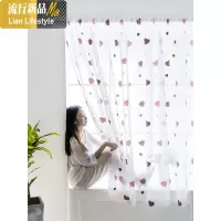 免打孔安装窗帘遮光卧室阳台小窗户魔术粘贴式飘窗纱帘网红自粘短 三维工匠