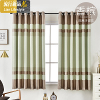 2019新款简约现代暗纹提花飘窗短帘半帘小窗帘遮光布料卧室小窗户 三维工匠