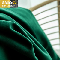 2019新款绒布窗帘北欧成品遮光卧室客厅天鹅绒墨绿色孔雀绿金丝绒 三维工匠