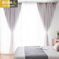 2019新款网红款ins风镂空星星窗帘遮光北欧简约卧室飘窗主卧温馨 三维工匠