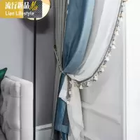天鹅绒布窗帘北欧简约定制遮光轻奢遮光防风卧室飘窗客厅大气 三维工匠