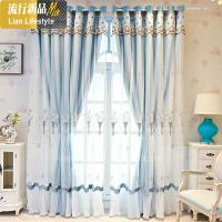 流行窗帘网红2020新款遮光北欧简约卧室客厅布纱两层主卧温馨成品 三维工匠
