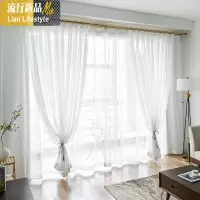 窗帘纱帘阳台白色客厅卧室定制成品简约现代隔断装饰白纱窗纱飘窗 三维工匠