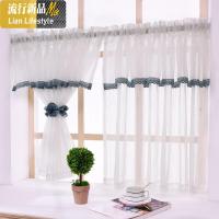 美式乡村田园地中海式半帘橱窗帘纱帘厨房窗帘卧室帘白纱咖啡帘 三维工匠