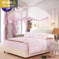 家纺典雅型蒙古包三开蚊帐学生圆顶无底加高蚊帐1.5/1.8m床 三维工匠