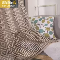 中式古典咖啡色客厅书房茶楼院窗帘加厚遮光纱帘窗纱成品推荐 三维工匠