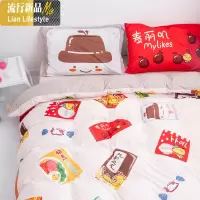 天竺棉可爱卡通印花四件套床上针织棉网红少女心被套 三维工匠
