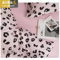 ins网红天竺棉四件套棉针织棉豹纹床上三件套单人床单床笠 三维工匠