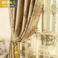 隔音窗帘成品简约现代北欧式客厅落地窗卧室遮阳光布全遮光飘窗帘 三维工匠
