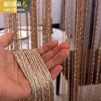 加密银丝线帘隔断帘婚庆吊顶流苏窗帘卧室客厅装饰帘免打孔 三维工匠