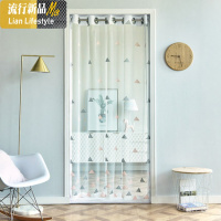 北欧免打孔夏季防蚊防虫家用透明白纱蕾丝帘卧室客厅隔断纱帘 三维工匠窗帘