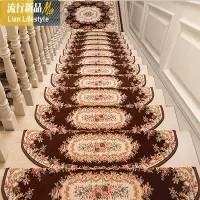 欧式楼梯垫踏步垫免胶自粘实木旋转楼梯地毯家用防滑垫子满铺定制 三维工匠