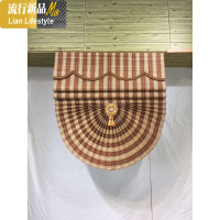 窗帘竹帘卷帘家用阳台遮阳扇形帘升降罗马装饰帘饭店茶楼帘隔断 三维工匠