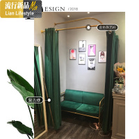 试衣间服装店装饰隔断帘LC型定制换衣间更衣室帘试衣帘纯色窗帘 三维工匠