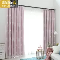 北欧网红款羽毛双层窗帘布2019新款窗纱带纱布纱一体卧室遮光少女 三维工匠