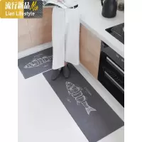 厨房地垫防滑防油家用地毯耐脏防水垫子北欧脚垫吸水长条吸油口 三维工匠