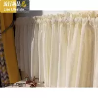 定制美式乡村复古怀旧魔术贴蕾丝纱柜帘飘窗帘隔断遮挡半帘帘 三维工匠