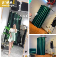 服装店更衣室试衣间帘更衣间布帘子定制荷兰绒橱窗隔断帘子 三维工匠窗帘
