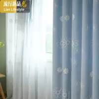 窗帘成品田园双层公主风全遮光窗帘布客厅卧室书房儿童房网红窗纱 三维工匠