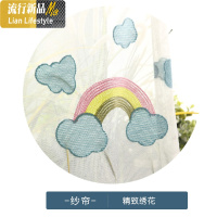 网红ins 小窗帘纱帘儿童房飘窗短帘简约现代卧室租房平面男孩女孩 三维工匠