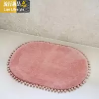 进地垫入户地毯口浴室厨房阳台脚垫吸水防滑少女心可爱椭圆 三维工匠