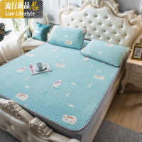 泰国乳胶凉席三件套天丝空调软席子1.5冰丝1.8m床水洗夏季 三维工匠凉席/凉枕