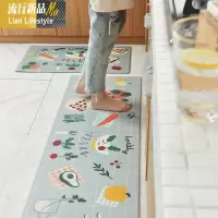 卡通长条厨房防水地垫防油餐厅防滑脚垫家用地毯pvc皮革免洗垫子 三维工匠