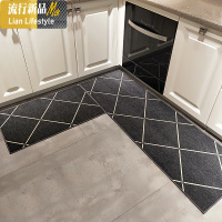 厨房地垫长条吸水吸油脚垫套装家用浴室卧室垫子可手洗垫子 三维工匠地毯