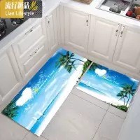 可机洗入户玄关垫绒面厨房卫生间吸水吸油地垫长条防滑脚垫 三维工匠地毯
