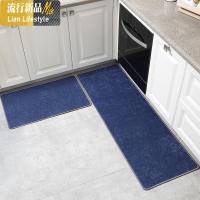 北欧素色厨房地垫吸水防油脚垫长条进垫子口防滑定制满铺地毯 三维工匠