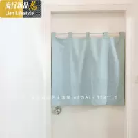 棉麻帘蓝灰色半帘隔断布艺装饰北欧简约日式窗帘成品 三维工匠
