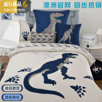 恐龙卡通儿童四件套棉男孩野兽派被套床上三件套1.2/1.5m上下床 三维工匠