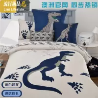 恐龙卡通儿童四件套棉男孩野兽派被套床上三件套1.2/1.5m上下床 三维工匠