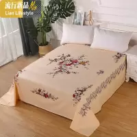 棉斜纹老粗布老式国民床单棉加厚单件双人上海传统印花被单毯子 三维工匠