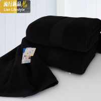 棉加厚黑色足疗火疗店浴巾白色酒店店成人浴巾男加大90*180 三维工匠