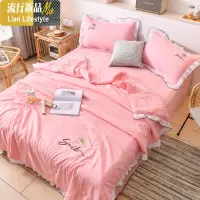 水洗棉四件套夏被夏天薄款被子可机洗夏凉被双人夏季空调被 三维工匠